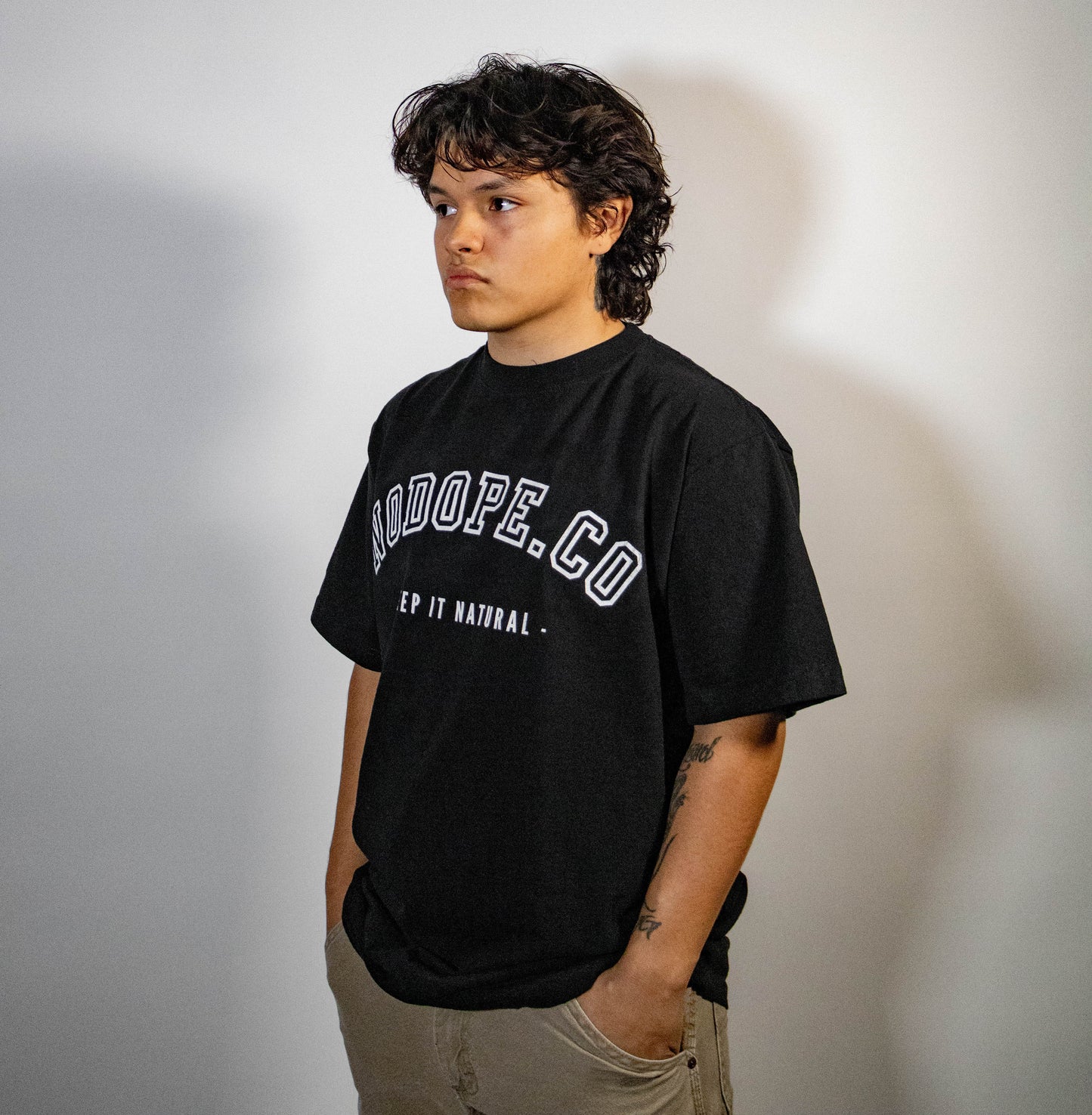 Unisex Oversized Varsity T-Shirt (Black)